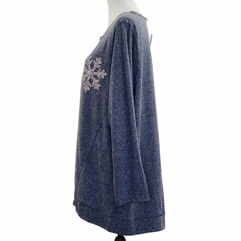 Style & Co Sparkle Snowflake Sweatshirt 3x Nwt - Picture 5 of 12